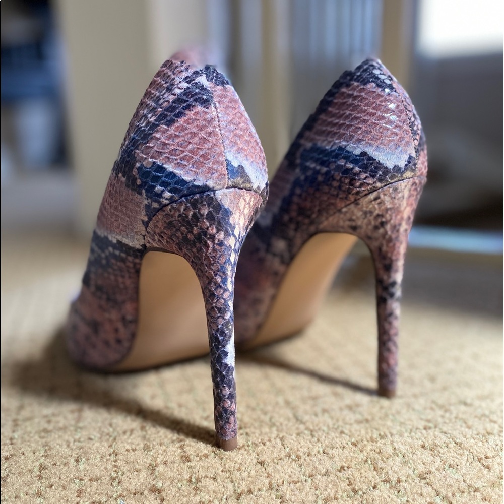 Blush Snakeskin Heels JustFab